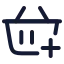 Shoppingbasketadd icon with stroke rounded style