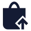 Shoppingbasketcheckin icon with solid sharp style