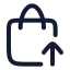 Shoppingbasketcheckin icon with stroke rounded style