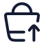 Shoppingbasketcheckin icon with stroke rounded style
