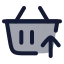 Shoppingbasketcheckin icon with duotone rounded style
