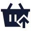 Shoppingbasketcheckin icon with solid sharp style