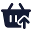 Shoppingbasketcheckin icon with solid standard style