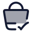 Shoppingbasketdone icon with duotone rounded style