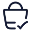 Shoppingbasketdone icon with stroke rounded style