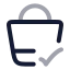 Shoppingbasketdone icon with twotone rounded style