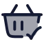 Shoppingbasketdone icon with duotone rounded style
