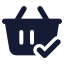 Shoppingbasketdone icon with solid standard style