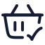 Shoppingbasketdone icon with stroke rounded style