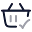 Shoppingbasketdone icon with twotone rounded style