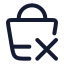 Shoppingbasketremove icon with stroke rounded style