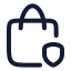 Shoppingbasketsecure icon with stroke rounded style