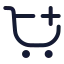 Shoppingcartadd icon with stroke rounded style