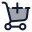 Shoppingcartadd icon with duotone rounded style