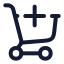 Shoppingcartadd icon with stroke rounded style
