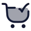 Shoppingcartcheck icon with duotone rounded style