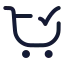 Shoppingcartcheck icon with stroke rounded style