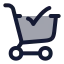Shoppingcartcheck icon with duotone rounded style