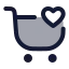 Shoppingcartfavorite icon with duotone rounded style