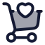 Shoppingcartfavorite icon with duotone rounded style