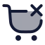 Shoppingcartremove icon with duotone rounded style