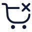 Shoppingcartremove icon with stroke rounded style