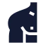 Shoulder icon with solid sharp style