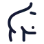 Shoulder icon with stroke rounded style