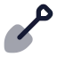 Shovel icon with bulk rounded style