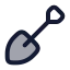 Shovel icon with duotone rounded style