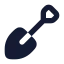 Shovel icon with solid rounded style