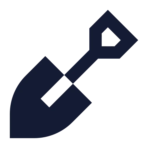 Shovel Icon in Solid Sharp style