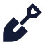 Shovel icon with solid sharp style