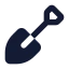 Shovel icon with solid standard style
