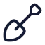 Shovel icon with stroke rounded style
