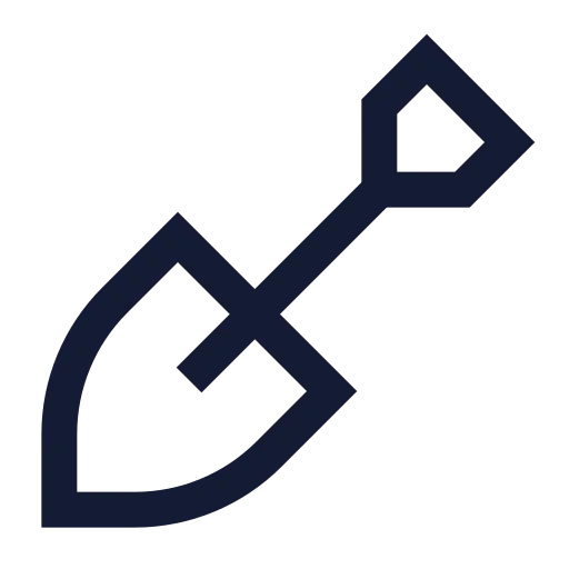 Shovel Icon in Stroke Sharp style
