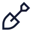 Shovel icon with stroke sharp style