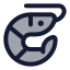 Shrimp icon with duotone rounded style