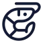Shrimp icon with stroke rounded style