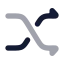 Shuffle icon with bulk rounded style