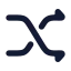 Shuffle icon with solid rounded style