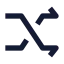 Shuffle icon with solid sharp style