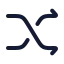 Shuffle icon with stroke rounded style