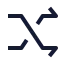 Shuffle icon with stroke sharp style
