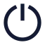 Shutdown icon with solid sharp style