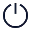 Shutdown icon with stroke sharp style