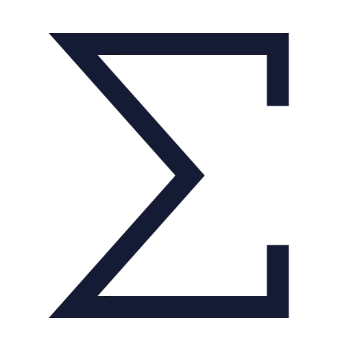 Sigma Icon in Stroke Sharp style
