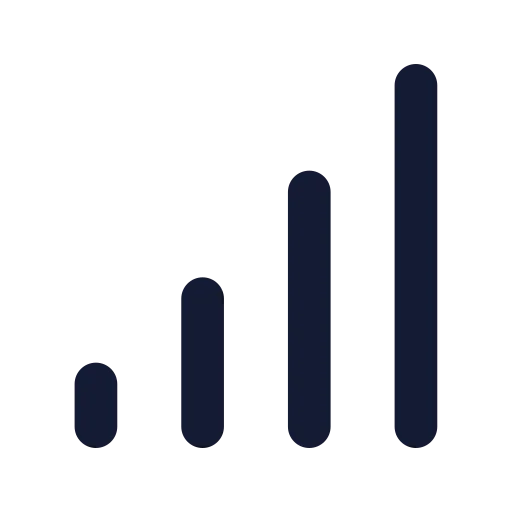 Signal High Icon in Solid Rounded style