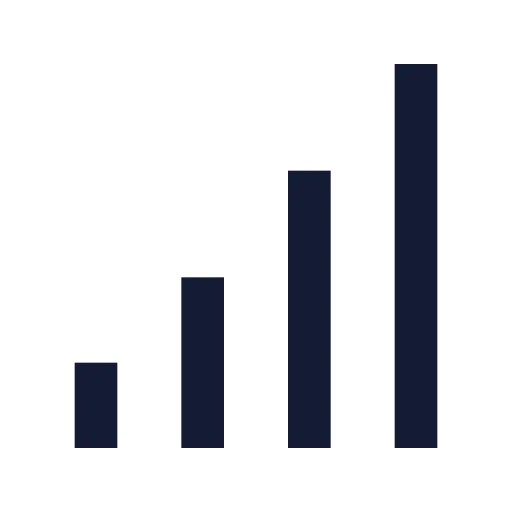 Signal High Icon in Solid Sharp style