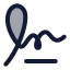 Signature icon with duotone rounded style